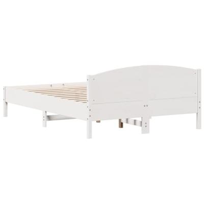 Bedframe zonder matras massief grenenhout wit 150x200 cm