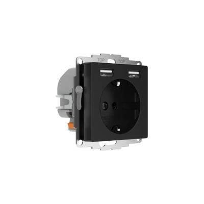 2USB 2U-449634 Inbouwdoos Zwart (mat)