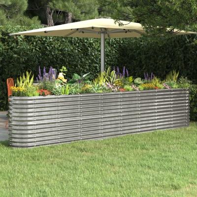 Plantenbak 332x40x68 cm gegalvaniseerd staal zilverkleurig