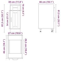 Keuken onderkast Lucca bewerkt hout gerookt eikenkleurig - thumbnail