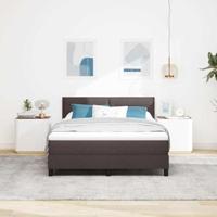 Boxspringbed met matras Donkerbruin 160 x 200 cm Stof - thumbnail