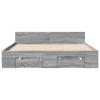 Bedframe met lades bewerkt hout grijs sonoma eiken 120x200 cm - thumbnail