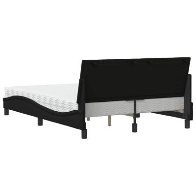 Bed met matras "Hanko" stof zwart 120x200 cm - thumbnail