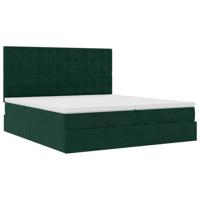 Ottoman bed met matrassen 160x200cm fluweel donkergroen - thumbnail