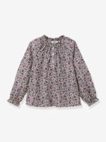 Blouse van Liberty Meadow-stof voor meisjes CYRILLUS rozen - thumbnail