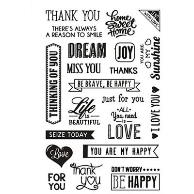 Creativ Company Silicone stempels, engelse tekst, vel 11x15,5 cm, 1 vel