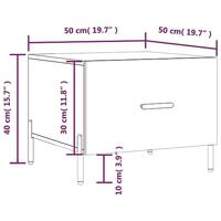 Salontafel 50x50x40 cm bewerkt hout grijs sonoma eiken - thumbnail