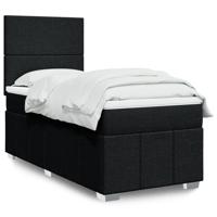 Boxspring met matras stof zwart 140x200 cm - thumbnail
