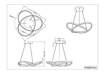 Trio Led hanglampCourse grijs - R32051407
