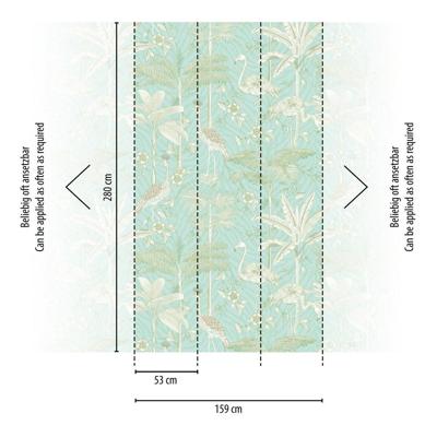 Livingwalls The Wall II - Turquoise - Palmen - 392061