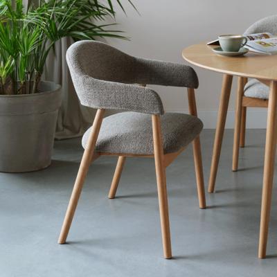 ZILT Eetkamerstoel 'Shenae' Bouclé, kleur Donkerbruin