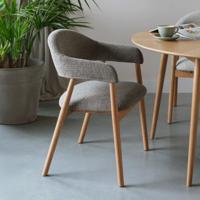 ZILT Eetkamerstoel 'Shenae' Bouclé, kleur Donkerbruin - thumbnail