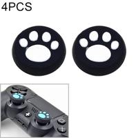 4 PC'S cute cat paw silicone beschermhoes voor PS4/PS3/PS2/XBOX360/XBOXONE/WIIU gamepad joystick (wit) - thumbnail