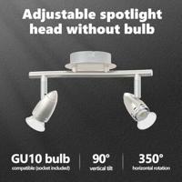 VidaXL Plafondspot met schijnwerpers nikkel 27 x 10 x 12 cm metaal - thumbnail