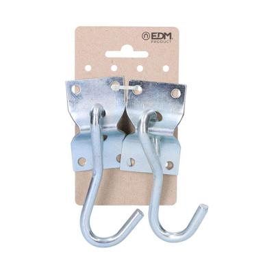 Houder EDM 85243 Zilverkleurig 70 x 45 mm Haak voor ophanging Hangmat (2 Stuks)
