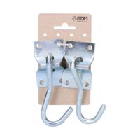 Houder EDM 85243 Zilverkleurig 70 x 45 mm Haak voor ophanging Hangmat (2 Stuks) - thumbnail