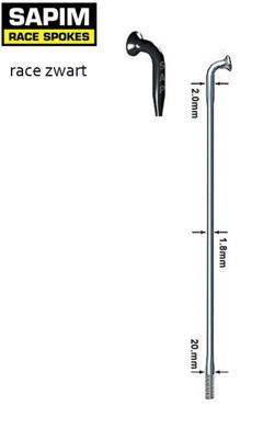 Spaken 14-260 rvs race zwart 14/15 db