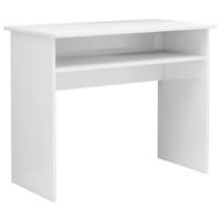Bureau 90x50x74 cm bewerkt hout hoogglans wit - thumbnail
