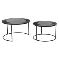 Set van 2 tafels DKD Home Decor Zwart Metaal Aluminium 76 x 76 x 44 cm - thumbnail