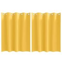 VidaXL Zwart-out gordijnen met ringen 2 pcs mosterdgeel 140 x 140 cm - thumbnail