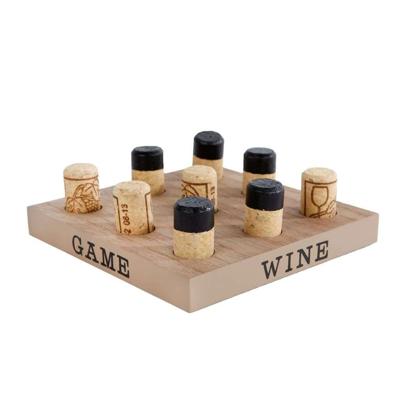 Overige Merken Tic tac toe wine 15x15 cm hout/kurk