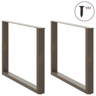 Eettafelpoten 2 st U-vormig 100x(72-73) cm staal naturel Eettafelpoten 2 st U-vormig 100x(72-73) cm staal naturel