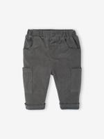 Babybroek met battle fit in fluweel/velours met voering antraciet - thumbnail
