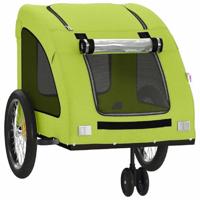 VidaXL Hondenfietstrailer oxford stof en ijzer groen - thumbnail