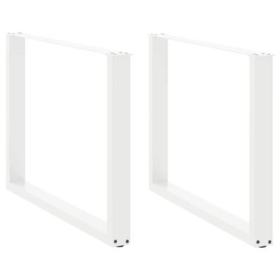 Eettafelpoten 2 st U-vormig 100x(72-73) cm staal wit