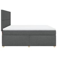 Boxspring met matras stof donkergrijs 180x200 cm - thumbnail