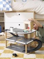 Houten garage 3 niveaus meerkleurig - thumbnail