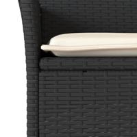 5-delige Tuinset met kussens poly rattan en acaciahout zwart - thumbnail