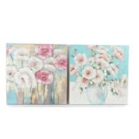 Schilderij DKD Home Decor 99,5 x 3,5 x 99,5 cm Vaas Shabby Chic (2 Stuks) - thumbnail