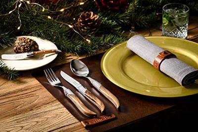 Laguiole Style de Vie Bestekset - Olijfhout - 16 delig / 4 personen Laguiole Style de Vie Bestekset - Olijfhout - 16 delig / 4 personen