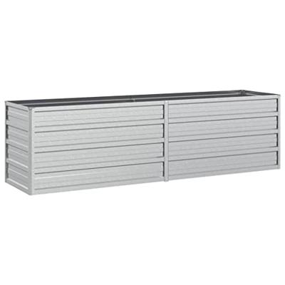 VidaXL Plantenbak verhoogd 160x40x45 cm gegalvaniseerd staal zilver VidaXL Plantenbak verhoogd 160x40x45 cm gegalvaniseerd staal zilver