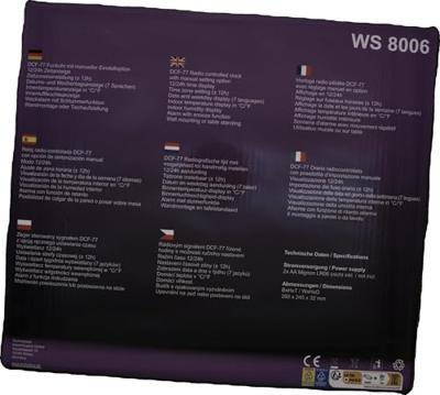 Techno Line WS 8006 Zendergestuurd Wandklok 280 mm x 245 mm x 32 mm Wit