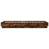 Bedframe met LED-verlichting gerookt eikenkleurig 75x190 cm - thumbnail