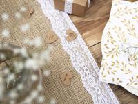 Jute Tafelloper met Kanten Rand (2,75m) - thumbnail