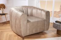 Draaibare design fauteuil BABYLON champagne fluwelen lounge cocktailstoel - 43529 - thumbnail