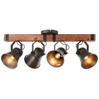 Brilliant 4-lichts plafondlampDecca zwart met bruin - 85831/46 - thumbnail