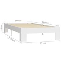 Bedframe massief grenenhout wit 90x200 cm - thumbnail