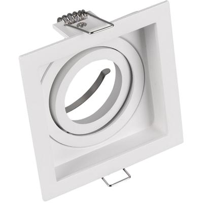 Vierkante Kantelbare Inbouwspot GU10 - Mat Wit Aluminium - Ø90 mm
