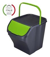 Recycling prullenbak Mondex Stack N' Sort Groen Grijs 25 L Met deksel 40 x 30 x 34 cm - thumbnail