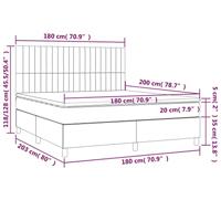 Boxspring met matras en LED stof donkerbruin 180x200 cm - thumbnail