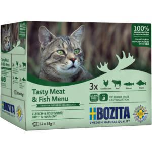 Bozita vlees & vis in gelei multipack natvoer kat 2 trays (24 x 85 g)
