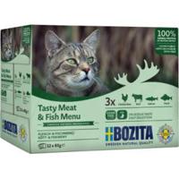 Bozita vlees & vis in gelei multipack natvoer kat 2 trays (24 x 85 g) - thumbnail