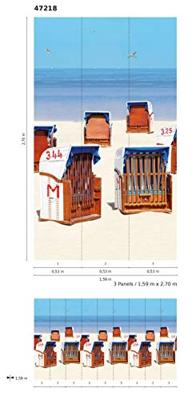 Noordwand Smart Art Easy Fotobehang strandkorven 47218