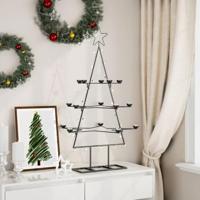 Kerstdecoratie kerstboom 105 cm metaal zwart - thumbnail