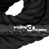 VidaXL Battle rope zwart 6 m 4,5 kg polyester - thumbnail