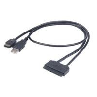 Akasa HDD/ SSD Adapter [1x SATA-combi-bus 15+7-polig - 1x USB-A 2.0 stekker, eSATA-stekker 7-polig] 0.40 m - thumbnail